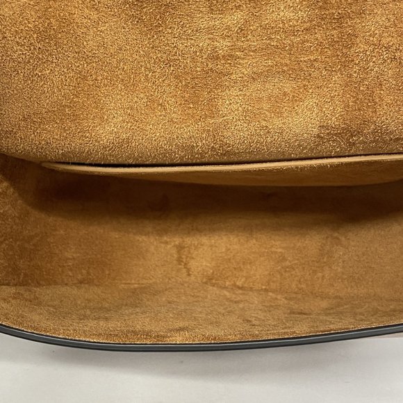 Celine Shoulder Bag Triomphe Folco Cuir Leather Brown Women's - Picture 4 of 8